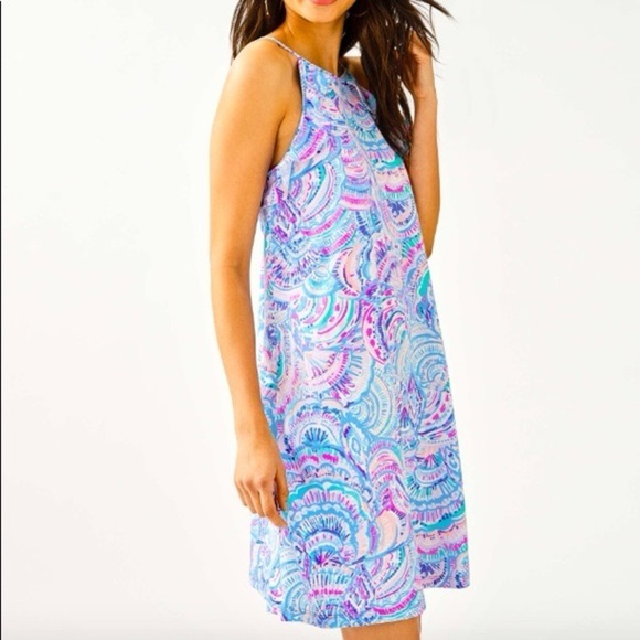 Lilly Pulitzer Billie Ruffled Tank Dress Happy as a Clam Vibrant Patterned Sz S - Picture 1 of 6